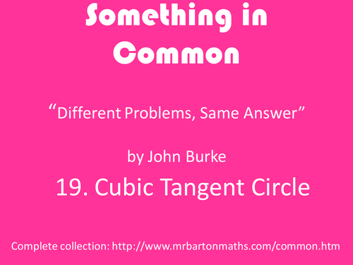 Something in Common 19: Cubic, Tangent, Circle
