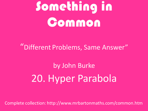 Something in Common 20: Hyper Parabola