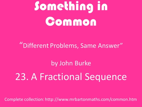 Something in Common 23: A Fractional Sequence