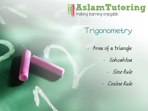 GCSE Maths (9-1) Trigonometry (SOHCAHTOA, Sine Rule, Cosine Rule, Area of Triangles)