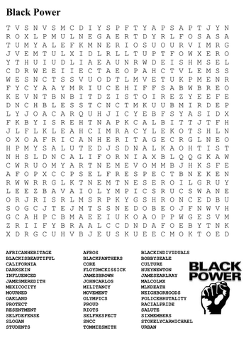 Black Power Word Search