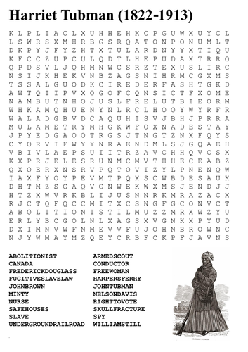 Harriet Tubman Word Search