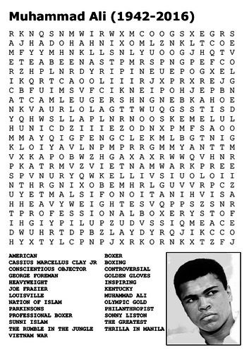 Muhammad Ali Word Search