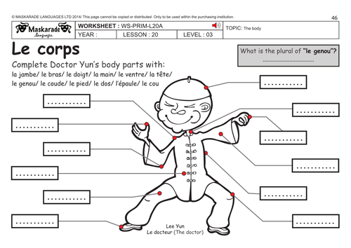 french ks2 level 3 ks3 year 7 describing the body short story teaching resources