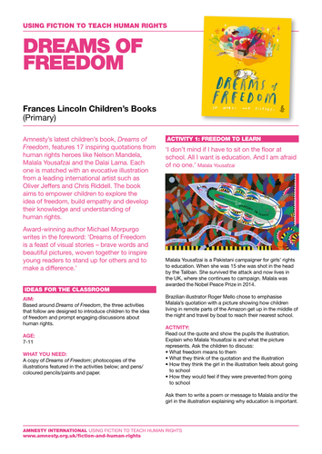 Activity Pack: Dreams of Freedom Teachers' Notes