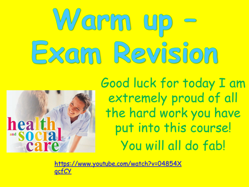 AQA Health and social care GCSE pre-exam revision