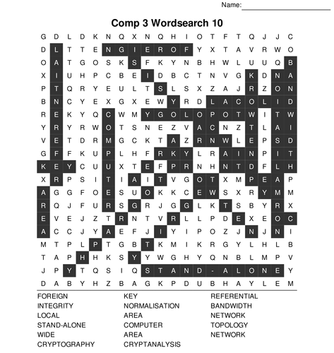 A Level Computing Bumper Fun Word Search Megapack. 10 Sets of 10 Includes (with answers)