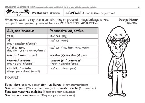 SPANISH KS2 Level 3- KS3 (Year 7): Grammar