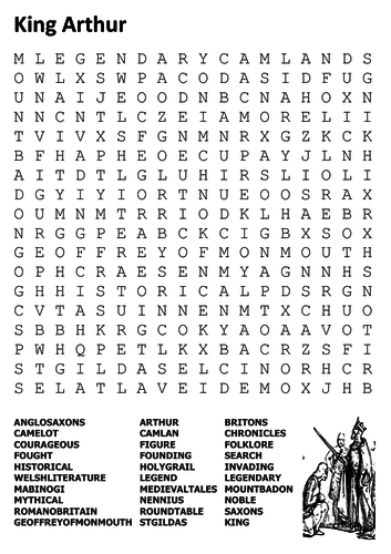 King Arthur Word Search