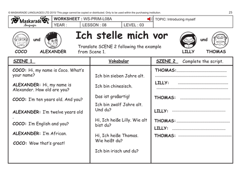 GERMAN KS2 Level 3 - KS3 (Year 7): My family tree/ Introducing yourself