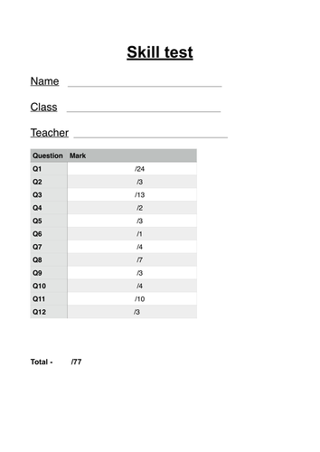 KS3 Geog skills test