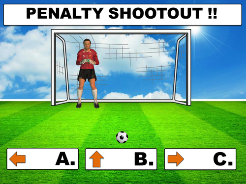 Multiple Choice PowerPoint Game - Football Penalty Shootout (template)