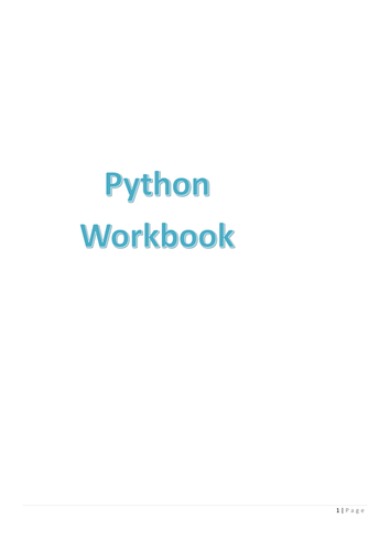Python Workbook containing tasks and projects - From prints all the way to looping