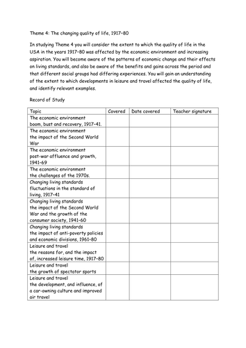 In search of the American dream 1917-1996 topic sheets | Teaching Resources