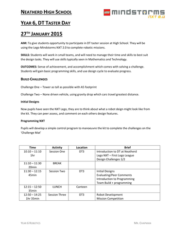 Year 6 Intake Lego Project
