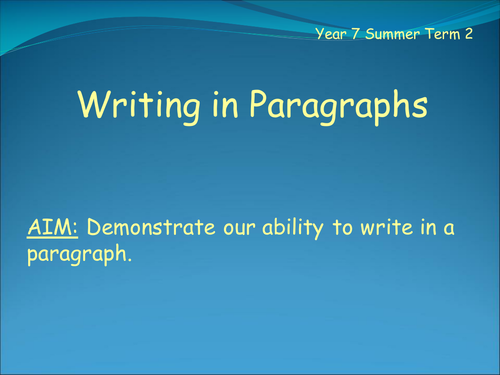 Paragraphs - An Introduction