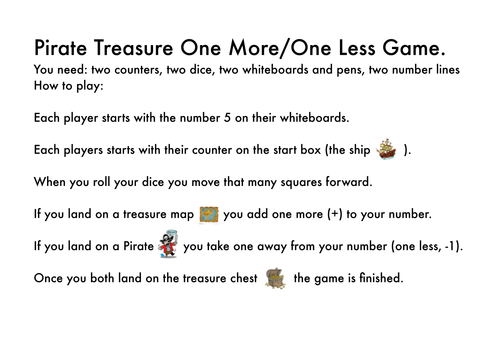 Pirate one more one less board game 