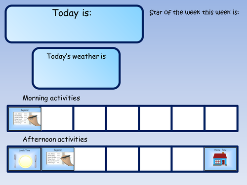 Editable visual timetable. 