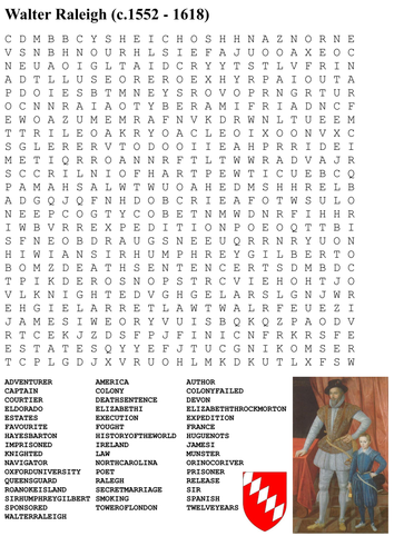 Walter Raleigh Word Search