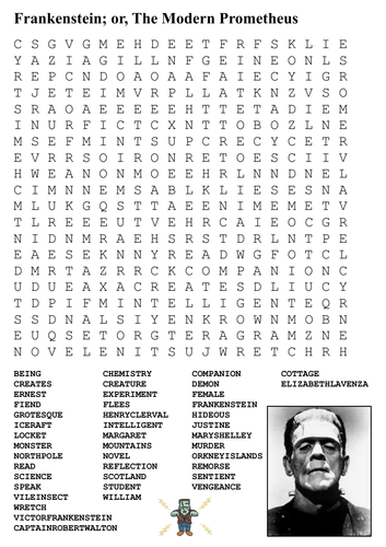 Frankenstein Word Search