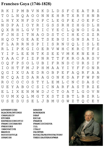 Francisco Goya Word Search