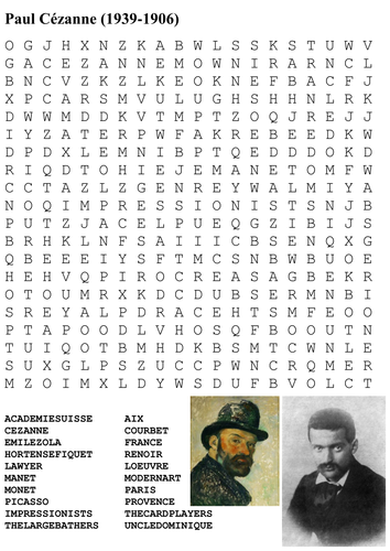 Paul Cézanne Word Search