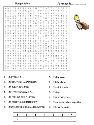 Wordsearch - Mobile Phone Usage