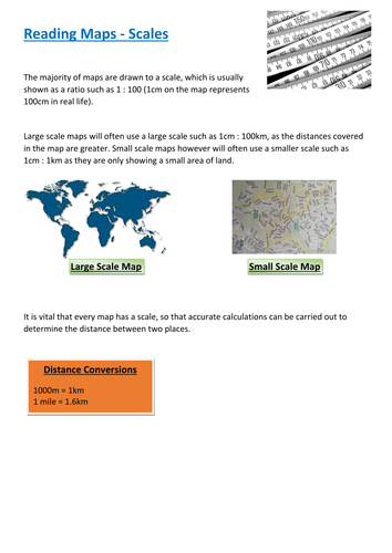 Functional Maths Activity (L1 - L2) - Reading Maps - Scales (and GCSE)