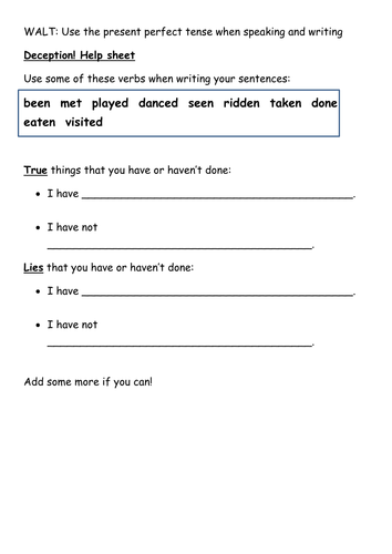 worksheet punctuation for on 1 grade free petordream Present Year by Teaching  3  Perfect Tense