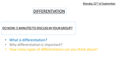 whole school CPD on differentiation in mfl