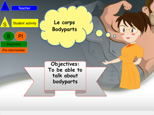 French Body part (lesson + Booklet) / Les parties du corps en francais (leçon + exercice)