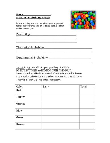 M&M's Probability Project