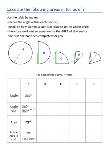 Arc Length and Sector Area (High ability)