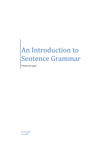 Introduction to sentence grammar