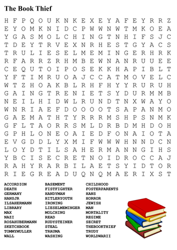 The Book Thief Word Search by sfy773 - Teaching Resources - Tes