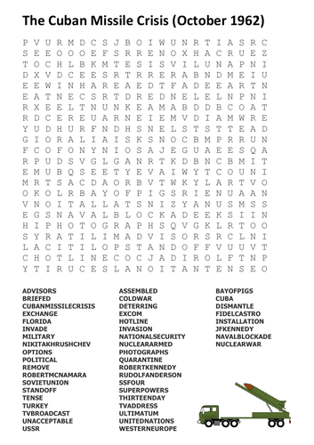 The Cuban Missile Crisis Word Search