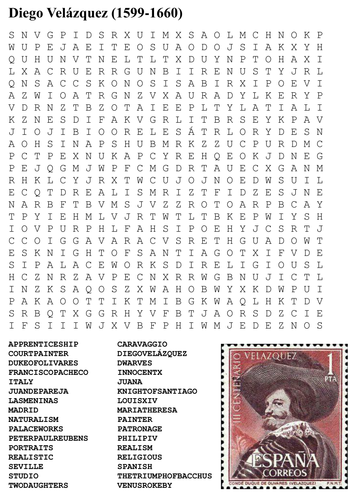 Diego Velázquez Word Search