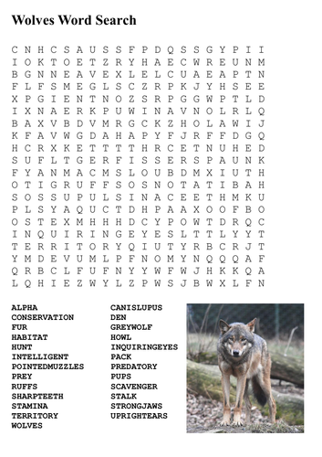 Wolves Word Search