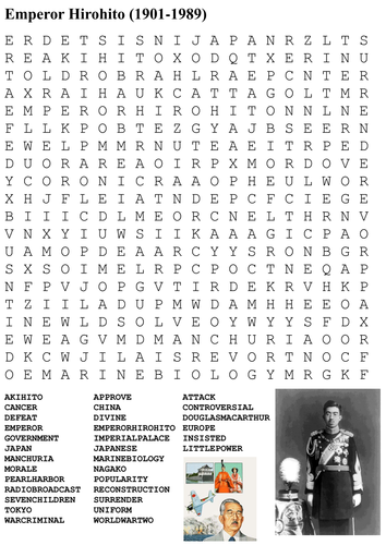 Emperor Hirohito Word Search