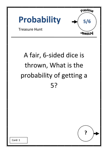Treasure Hunt - Probability - GCSE Foundation