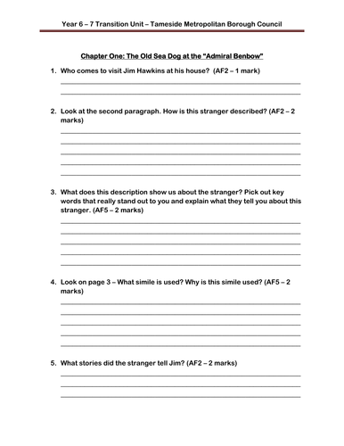 Primary to Secondary Transition Unit Treasure Island