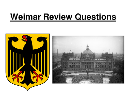 Weimar Germany 1918-23 Review Questions