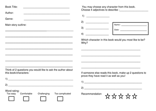 how to do a book review ks2