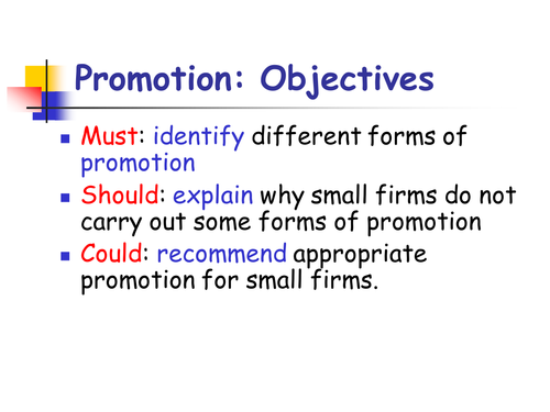 Promotion (part of the marketing mix)
