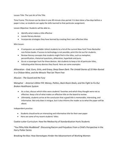 Lesson Planner Resources 17 July