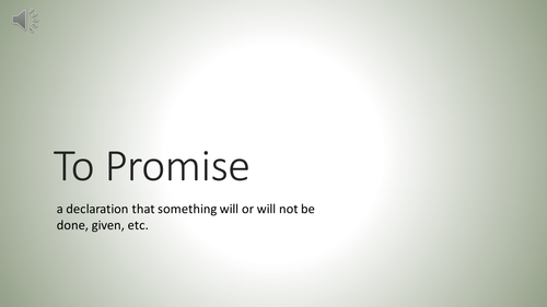 'A Promise' Presentation for Assembly or Form Time