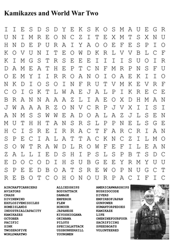 Kamikazes and World War Two Word Search