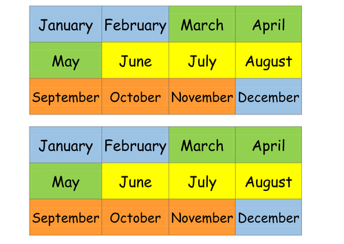 Months Of The Year By Choralsongster - Teaching Resources - Tes