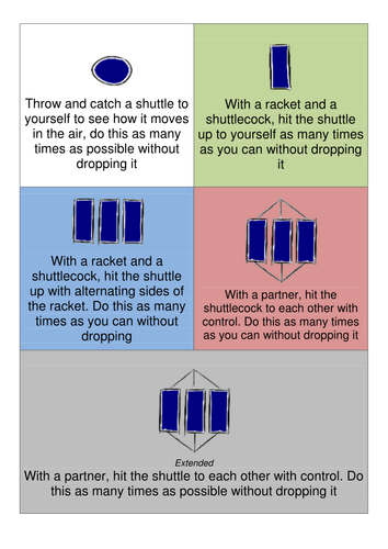 Badminton Task Card- SOLO Taxonomy