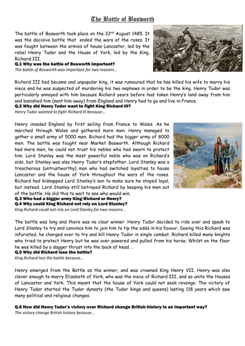 the battle of bosworth ks2